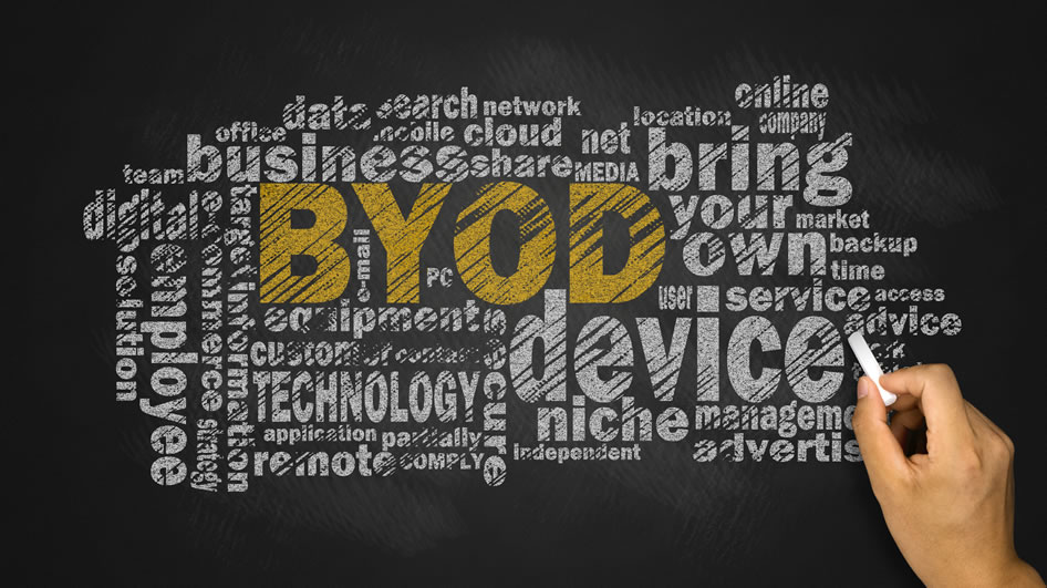 BYOD wireless devices tech control thought cloud chalk board